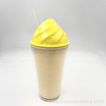 Hot sale Products Wholesale 16oz Reusable Double Wall Custom color Drink Ice Cream Plastic Cup with Lid